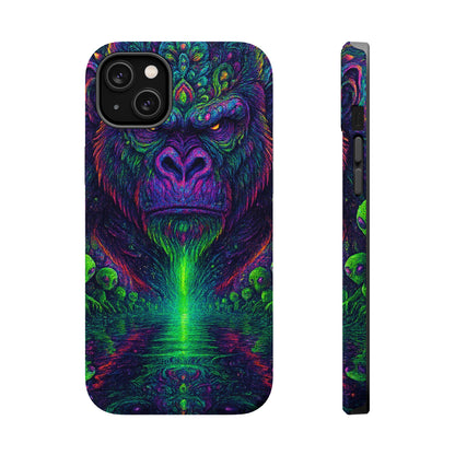 Alpha Apee By Trueiluminati Vibrant Gorilla Phone Case - Magnetic Impact-Resistant, Carry the Vibe Unique Gift for Animal Lovers, Psychedelic Design, Phone Protector, Eco-Friendly