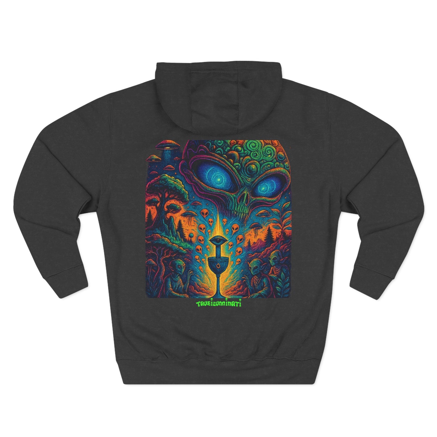 Psychedelic Three-Panel Fleece Hoodie, Cozy Hoodie for Festival Lovers, Unique Gift for Art Enthusiasts, Perfect for Casual Outings, [...]