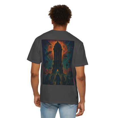 Heaven Path By Trueiluminati Garment-Dyed T-shirt Unisex Gothic Tattoo-Style Shirt – Exclusive Trueiluminati Design