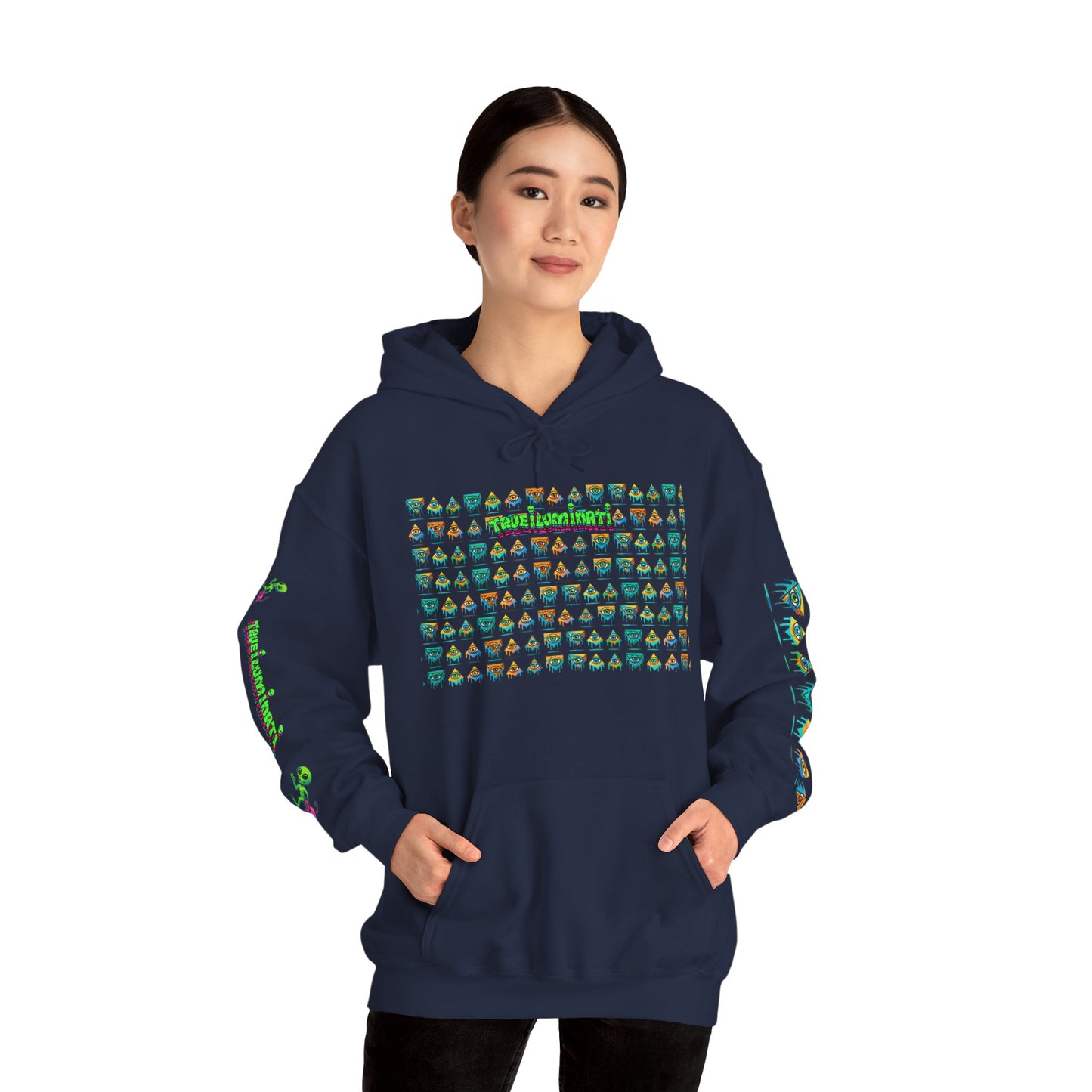 Young simbol by Trueiluminati Unisex Hoodie, Cozy Sweatshirt for Outdoor Lovers, Gift for Adventurers, Eco-Friendly Fashion, Great for Camping