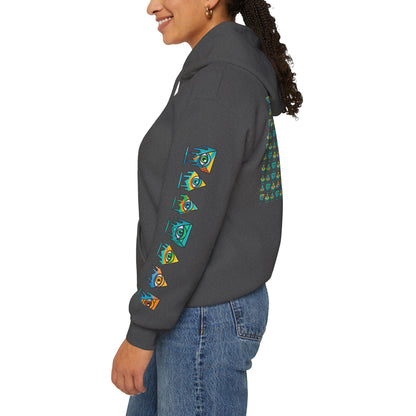 Young simbol by Trueiluminati Unisex Hoodie, Cozy Sweatshirt for Outdoor Lovers, Gift for Adventurers, Eco-Friendly Fashion, Great for Camping