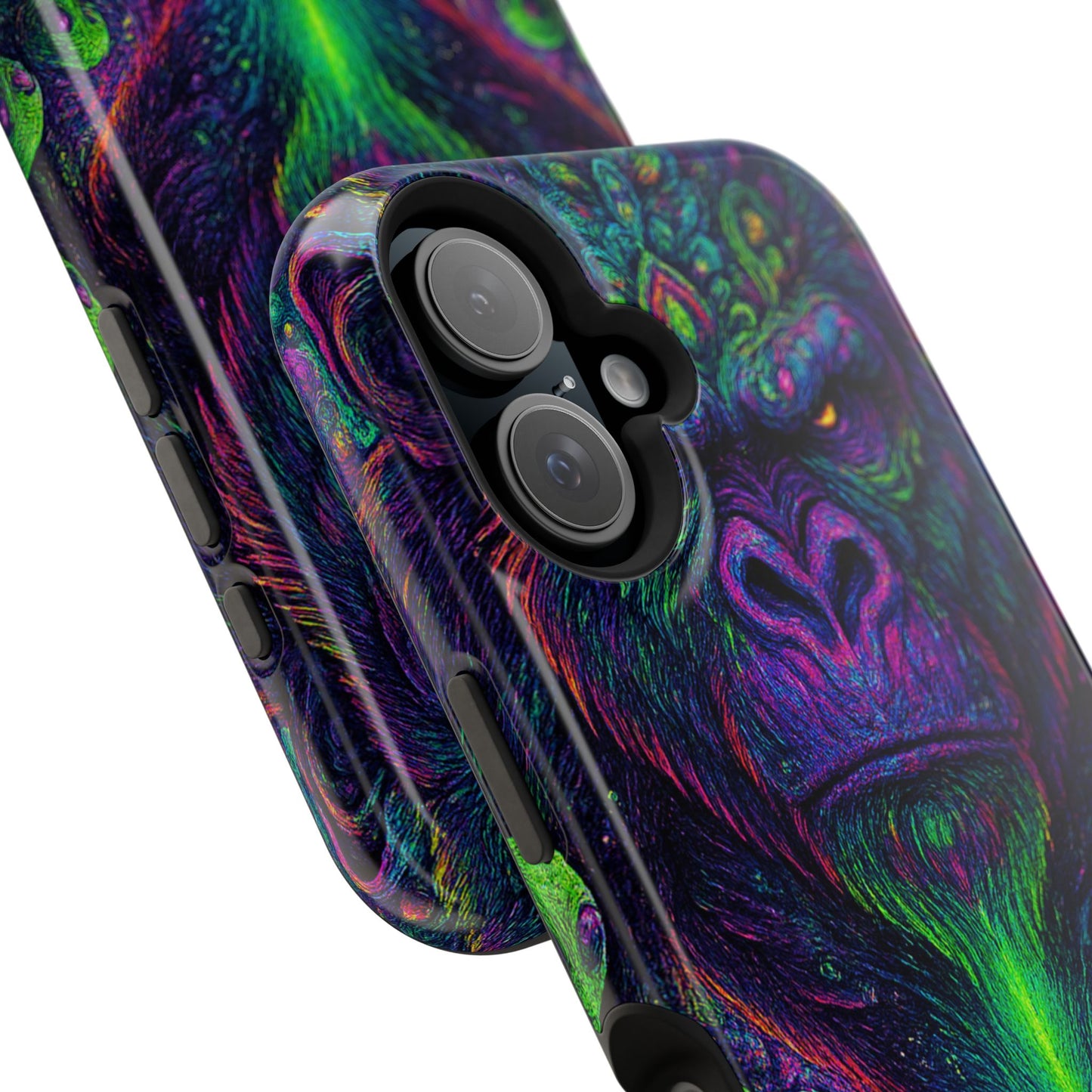 Alpha Apee By Trueiluminati Vibrant Gorilla Phone Case - Magnetic Impact-Resistant, Carry the Vibe Unique Gift for Animal Lovers, Psychedelic Design, Phone Protector, Eco-Friendly