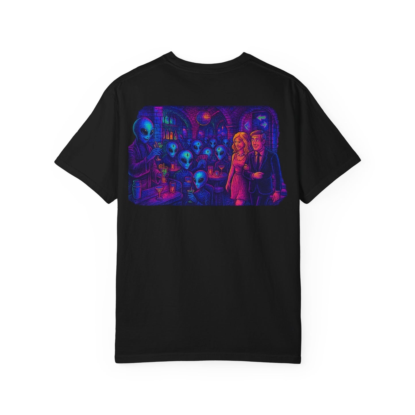 New  Disco Club By Trueiluminati Unisex T-shirt with Alien Love Design, Fun Graphic Tee, Casual Wear, Gift for Friends, Unique Party Shirt, Statement Top
