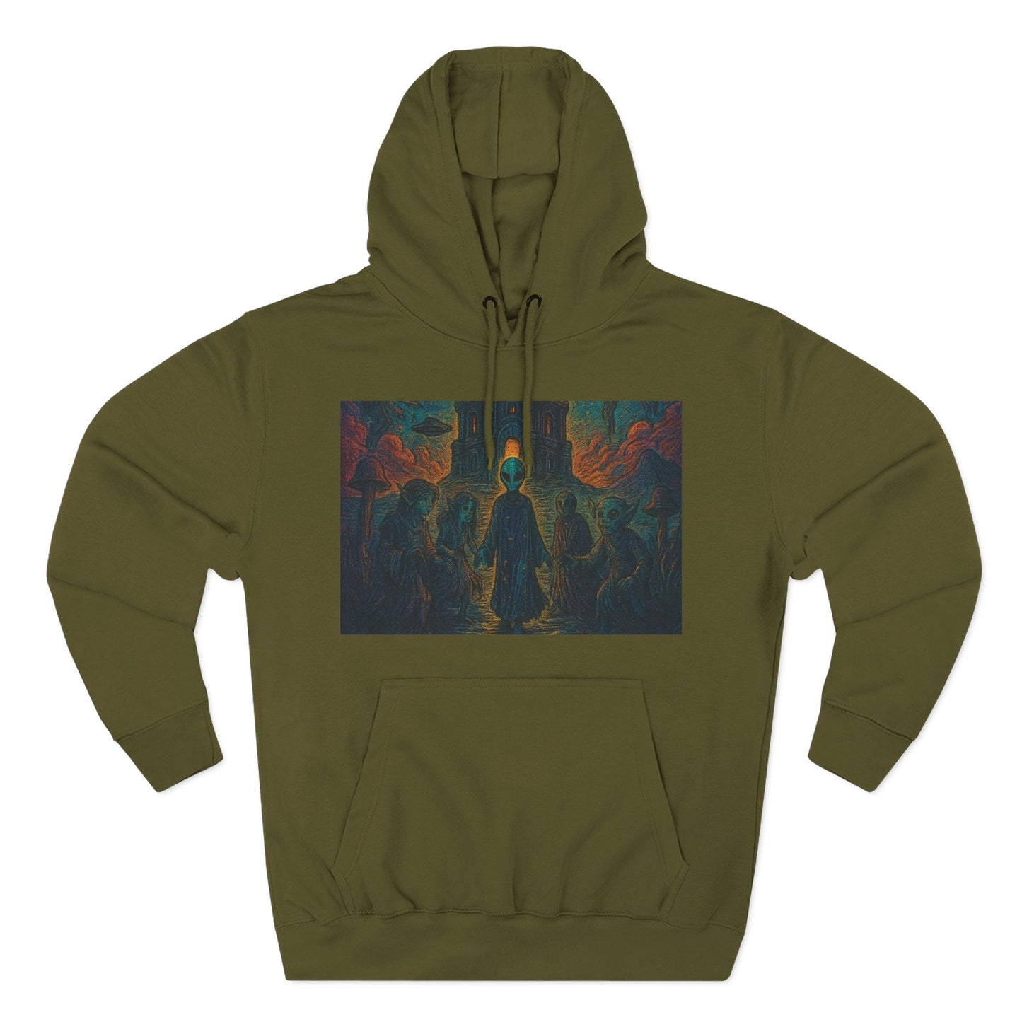 Heaven And Hell By Trueiluminati Mystical Three-Panel Fleece Hoodie - Cozy Apparel for Fans of Fantasy, Unique Gift for Holidays, Ideal for Autumn and Winter Loungewear