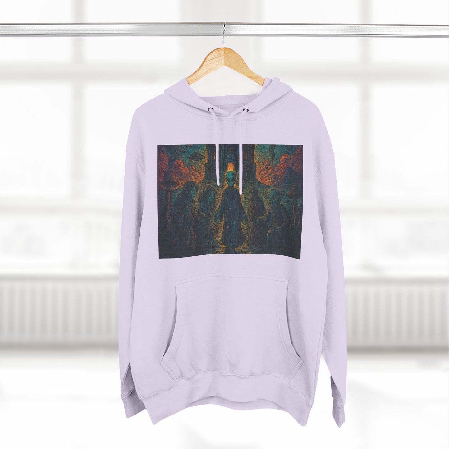 Heaven And Hell By Trueiluminati Mystical Three-Panel Fleece Hoodie - Cozy Apparel for Fans of Fantasy, Unique Gift for Holidays, Ideal for Autumn and Winter Loungewear