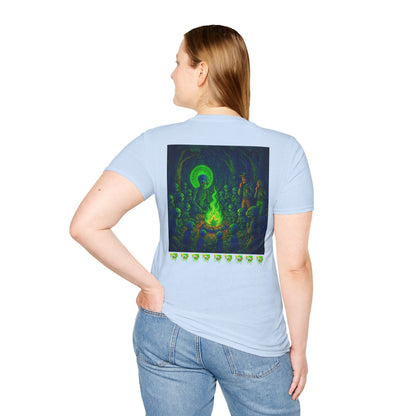 Forest At Night By Trueiluminati Mystical Gathering Unisex T-Shirt | Chill Vibes, Perfect for Festivals, Summer Nights, Gift for Friends, Unique Graphic Tee