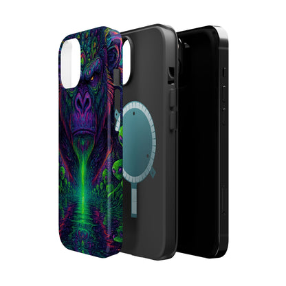 Alpha Apee By Trueiluminati Vibrant Gorilla Phone Case - Magnetic Impact-Resistant, Carry the Vibe Unique Gift for Animal Lovers, Psychedelic Design, Phone Protector, Eco-Friendly