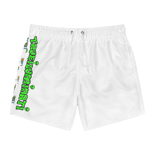 Eyes For Beach By Trueiluminati Swim Trunks -White- | Trueiluminati Swim Shorts – Cosmic Flow, Endless Vibes Summer Beachwear, Pool Party Swimwear, Vacation Essential, Surf Shorts, Fun Design, Relaxed...