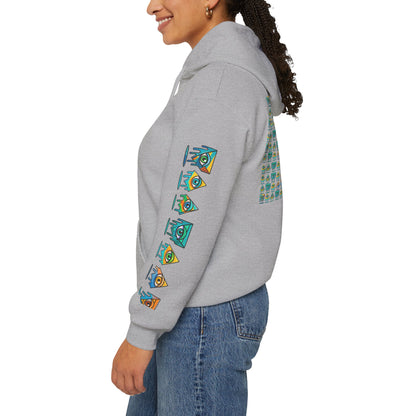 Young simbol by Trueiluminati Unisex Hoodie, Cozy Sweatshirt for Outdoor Lovers, Gift for Adventurers, Eco-Friendly Fashion, Great for Camping