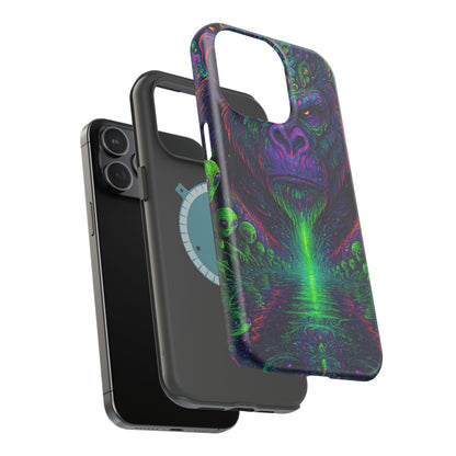 Alpha Apee By Trueiluminati Vibrant Gorilla Phone Case - Magnetic Impact-Resistant, Carry the Vibe Unique Gift for Animal Lovers, Psychedelic Design, Phone Protector, Eco-Friendly