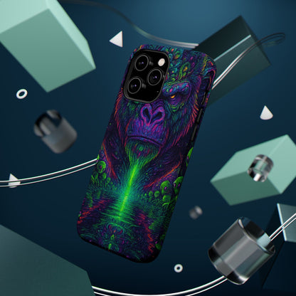 Alpha Apee By Trueiluminati Vibrant Gorilla Phone Case - Magnetic Impact-Resistant, Carry the Vibe Unique Gift for Animal Lovers, Psychedelic Design, Phone Protector, Eco-Friendly
