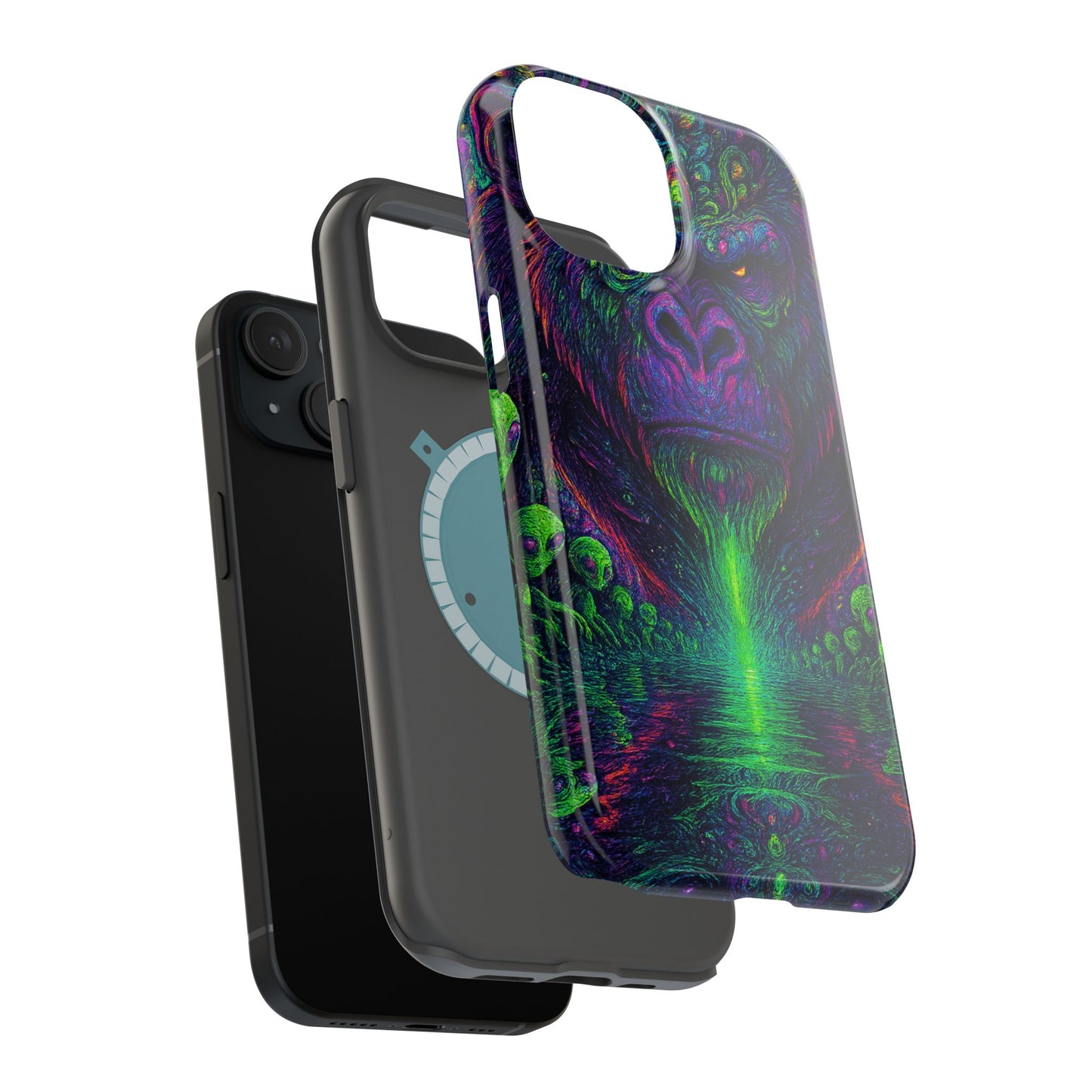 Alpha Apee By Trueiluminati Vibrant Gorilla Phone Case - Magnetic Impact-Resistant, Carry the Vibe Unique Gift for Animal Lovers, Psychedelic Design, Phone Protector, Eco-Friendly