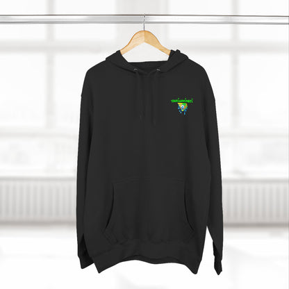 Vibrant Three-Panel Fleece Hoodie, Cozy Sweatshirt for Fall, Unique Graphic Hoodie, Artistic Gift, Festival Wear Saint Death By Trueiluminati