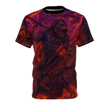 First Day by Trueiluminati Unisex Tee, Unique Graphic Tee, Sci-Fi T-Shirt, Gift for Space Lovers, Men's & Women's Casual Wear