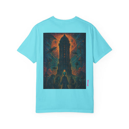 Heaven Path By Trueiluminati Garment-Dyed T-shirt Unisex Gothic Tattoo-Style Shirt – Exclusive Trueiluminati Design