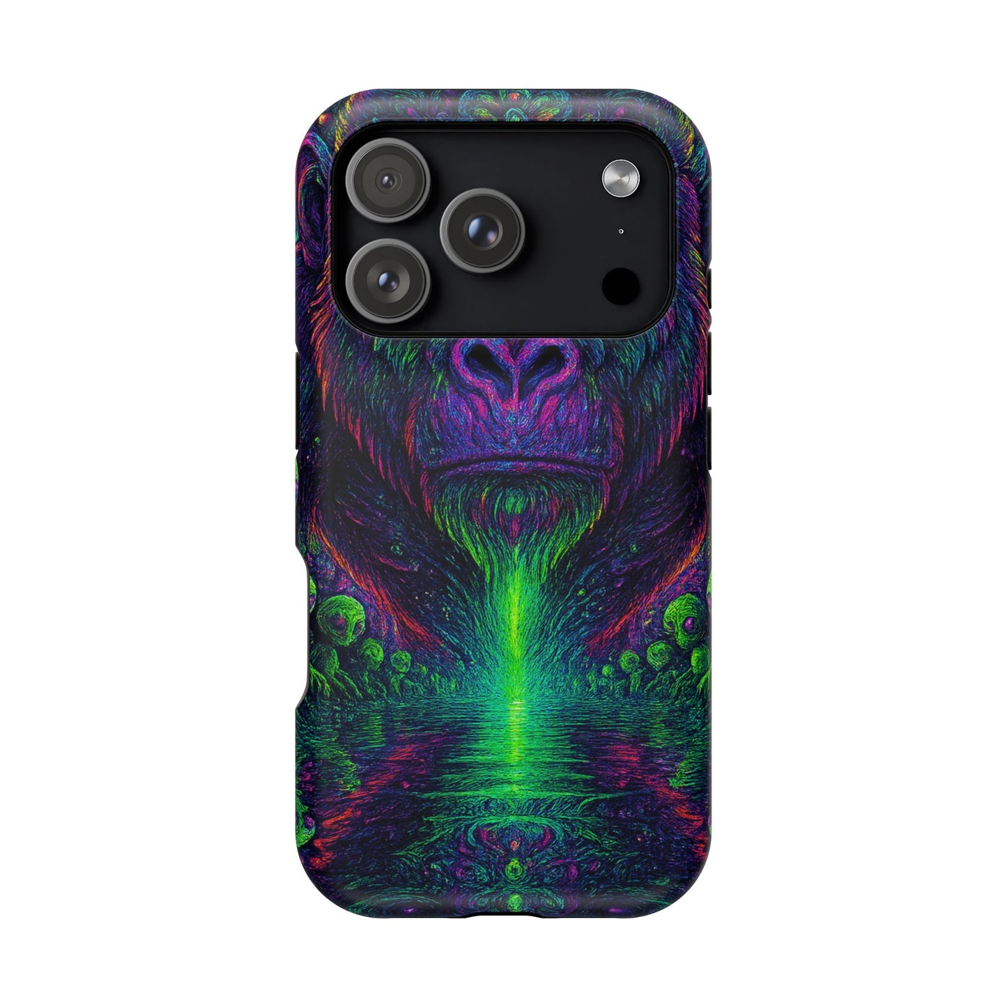 Alpha Apee By Trueiluminati Vibrant Gorilla Phone Case - Magnetic Impact-Resistant, Carry the Vibe Unique Gift for Animal Lovers, Psychedelic Design, Phone Protector, Eco-Friendly