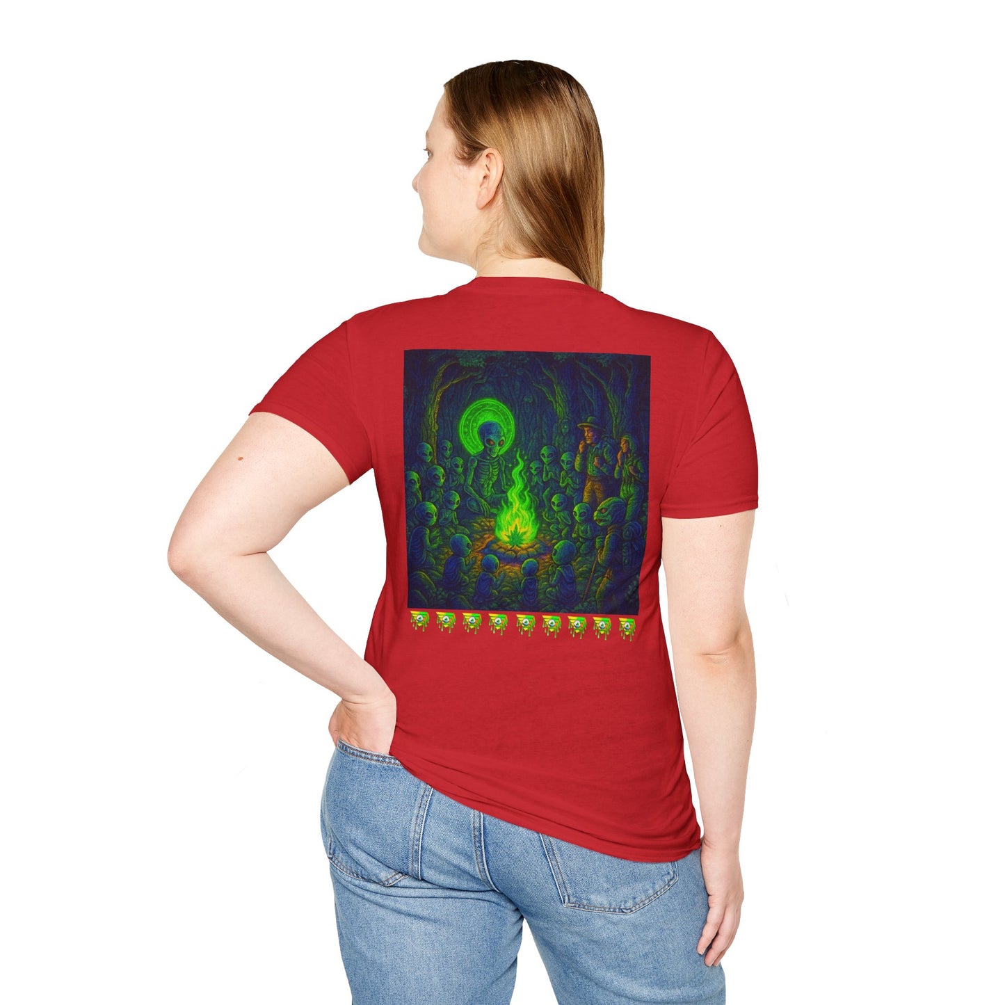 Forest At Night By Trueiluminati Mystical Gathering Unisex T-Shirt | Chill Vibes, Perfect for Festivals, Summer Nights, Gift for Friends, Unique Graphic Tee