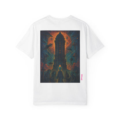 Heaven Path By Trueiluminati Garment-Dyed T-shirt Unisex Gothic Tattoo-Style Shirt – Exclusive Trueiluminati Design