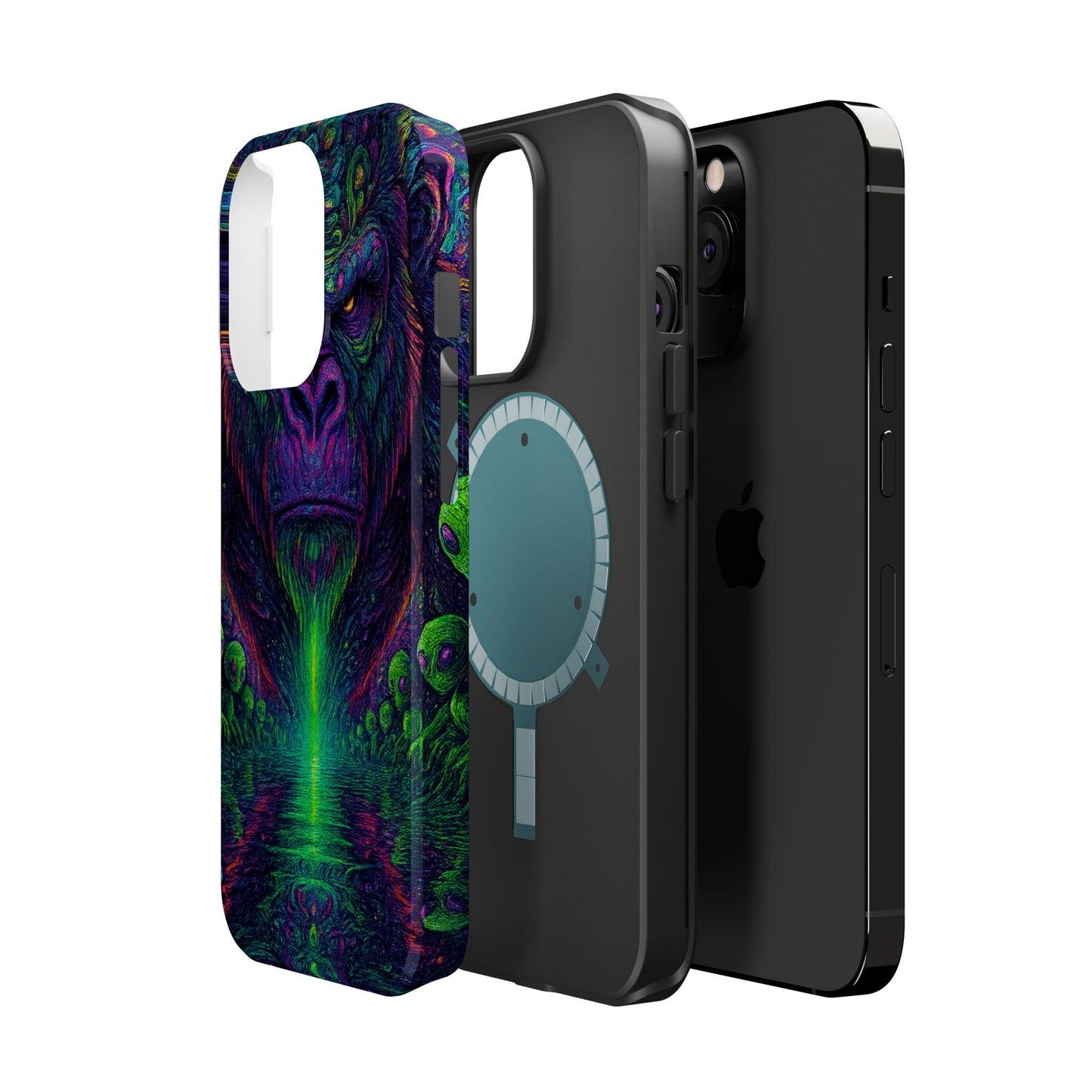 Alpha Apee By Trueiluminati Vibrant Gorilla Phone Case - Magnetic Impact-Resistant, Carry the Vibe Unique Gift for Animal Lovers, Psychedelic Design, Phone Protector, Eco-Friendly