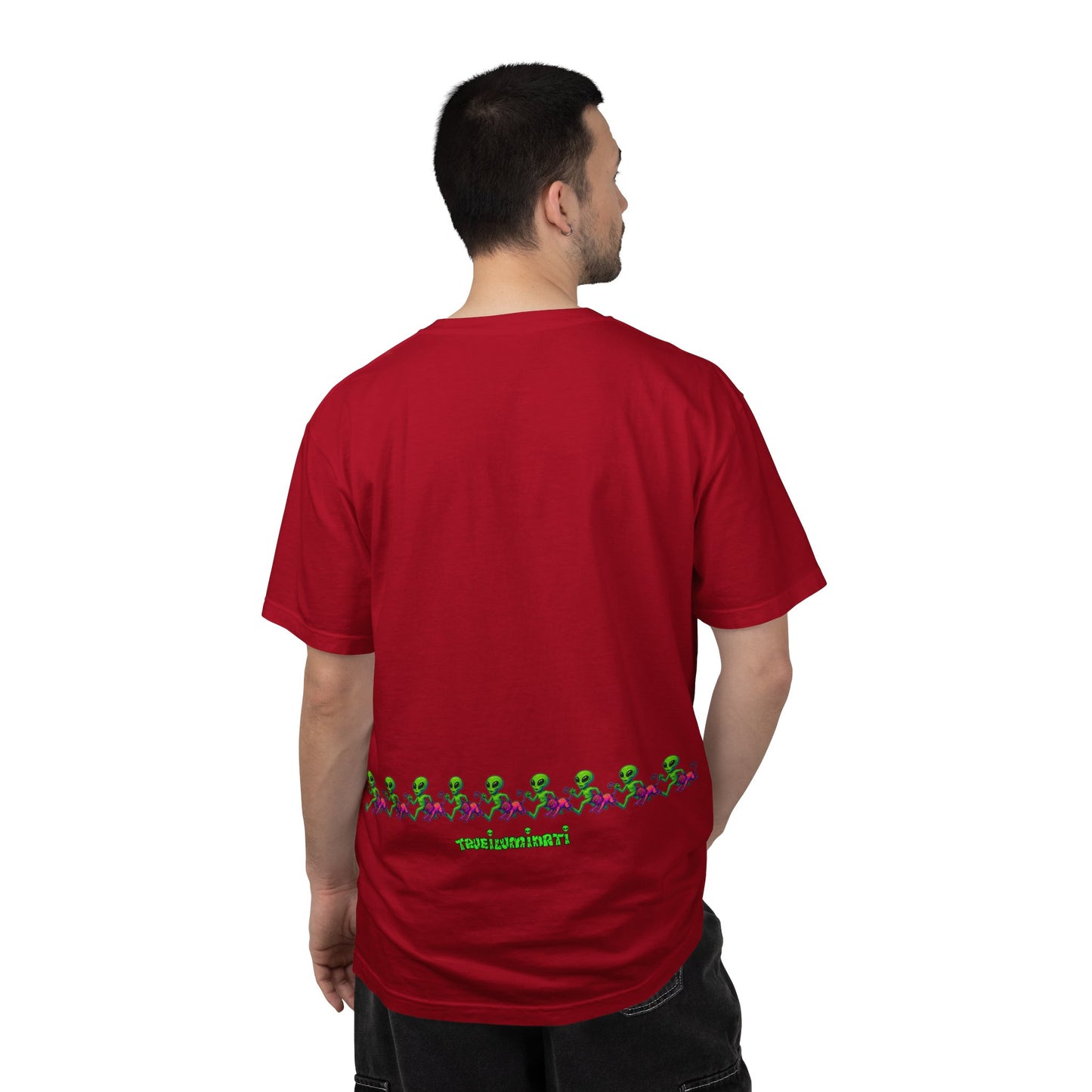 Alien-Inspired Garment-Dyed Unisex T-Shirt, Fun Graphic Tee, Casual Wear, Gift for Space Lovers, Unique Everyday T-Shirt