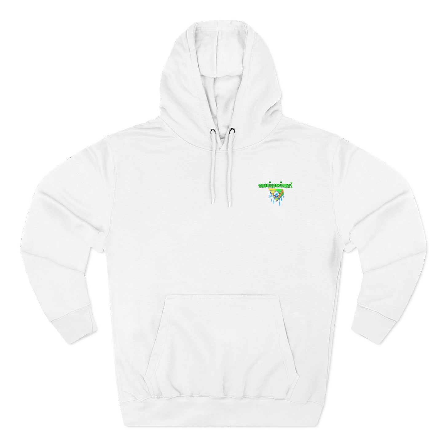 Vibrant Three-Panel Fleece Hoodie, Cozy Sweatshirt for Fall, Unique Graphic Hoodie, Artistic Gift, Festival Wear Saint Death By Trueiluminati