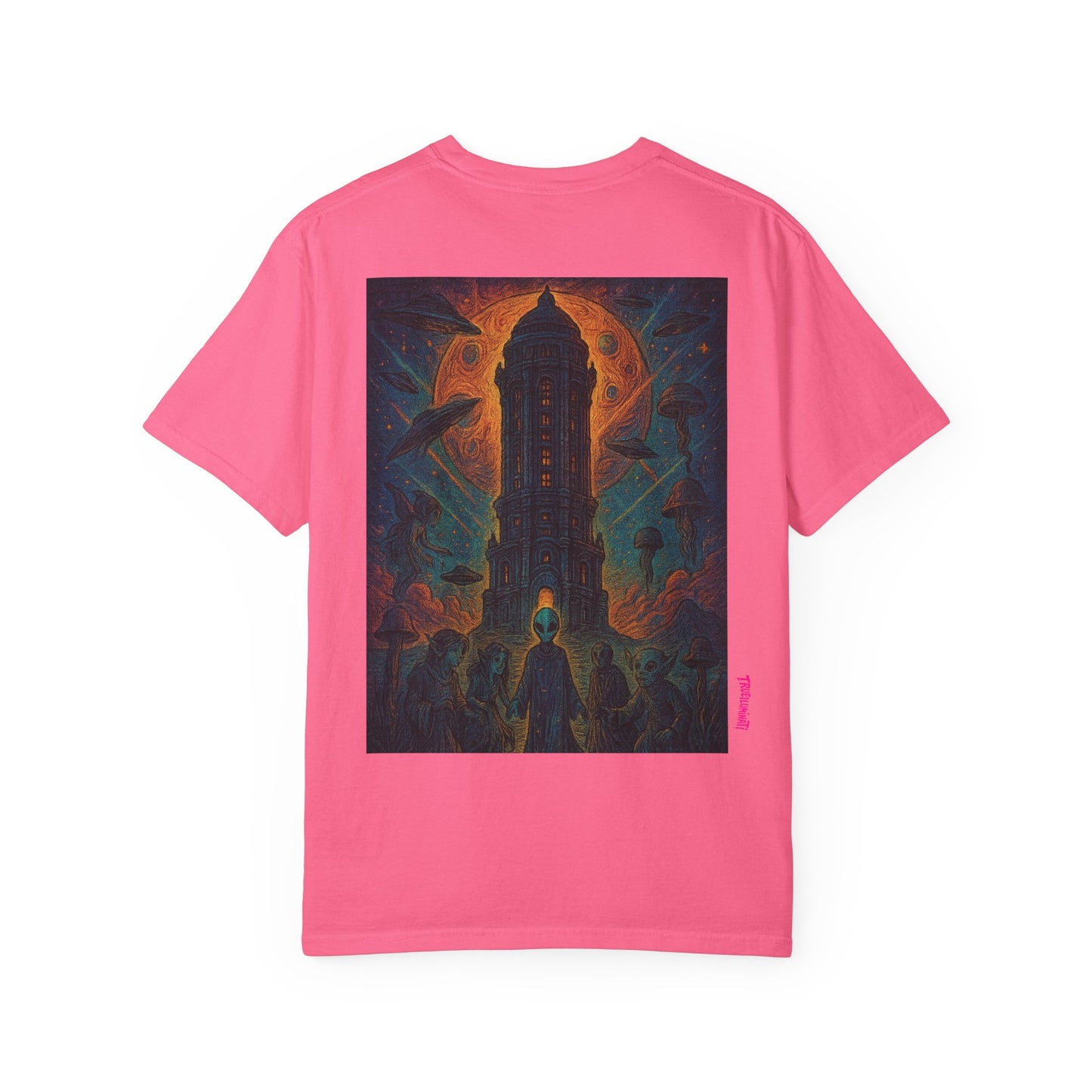 Heaven Path By Trueiluminati Garment-Dyed T-shirt Unisex Gothic Tattoo-Style Shirt – Exclusive Trueiluminati Design