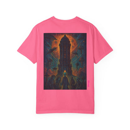 Heaven Path By Trueiluminati Garment-Dyed T-shirt Unisex Gothic Tattoo-Style Shirt – Exclusive Trueiluminati Design