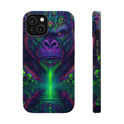 Alpha Apee By Trueiluminati Vibrant Gorilla Phone Case - Magnetic Impact-Resistant, Carry the Vibe Unique Gift for Animal Lovers, Psychedelic Design, Phone Protector, Eco-Friendly