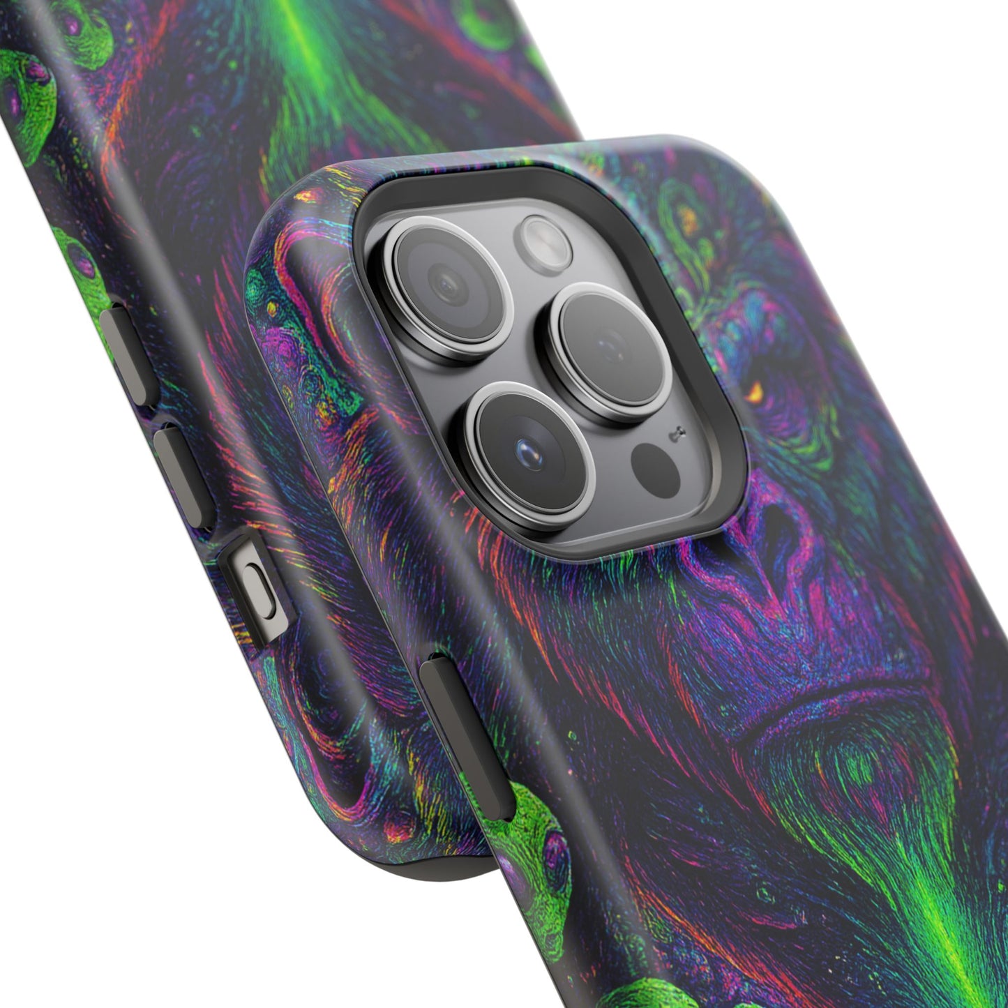 Alpha Apee By Trueiluminati Vibrant Gorilla Phone Case - Magnetic Impact-Resistant, Carry the Vibe Unique Gift for Animal Lovers, Psychedelic Design, Phone Protector, Eco-Friendly