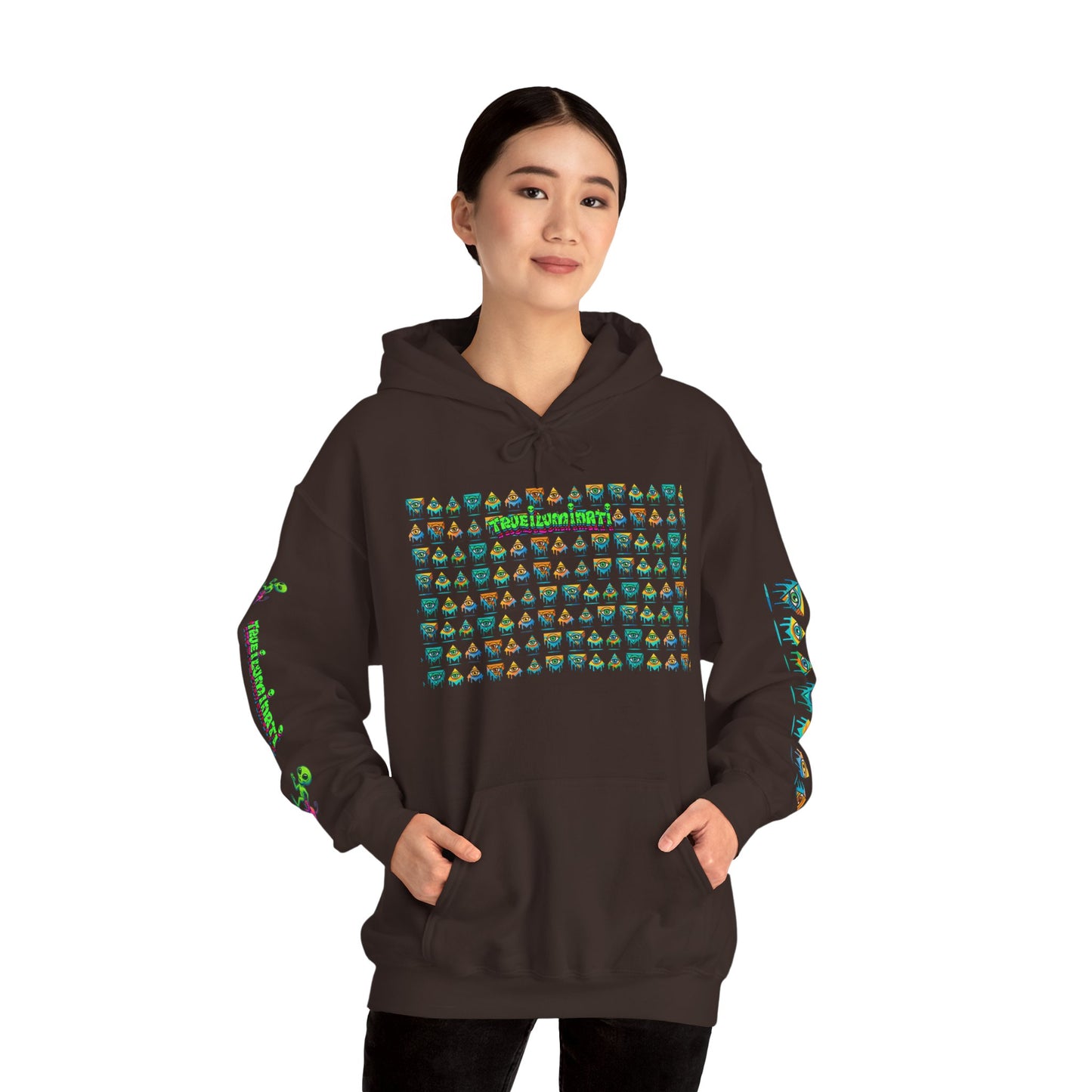 Young simbol by Trueiluminati Unisex Hoodie, Cozy Sweatshirt for Outdoor Lovers, Gift for Adventurers, Eco-Friendly Fashion, Great for Camping