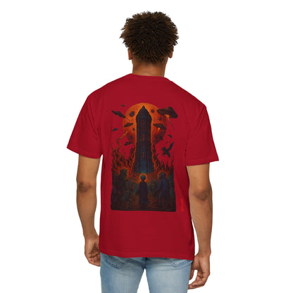 Hell Path By Trueiluminati Garment-Dyed T-shirt Unisex Gothic Tattoo-Style Shirt – Exclusive Trueiluminati Design