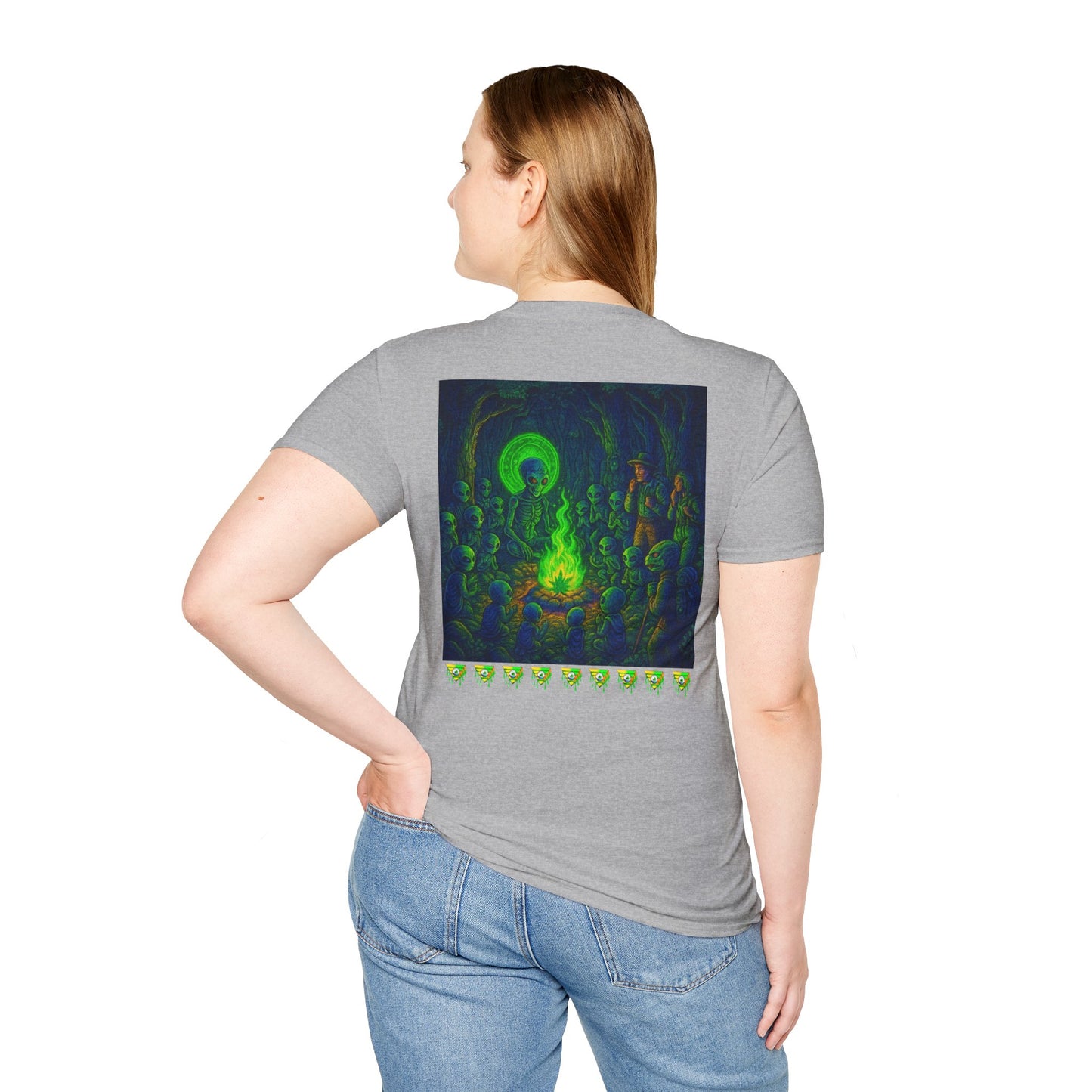 Forest At Night By Trueiluminati Mystical Gathering Unisex T-Shirt | Chill Vibes, Perfect for Festivals, Summer Nights, Gift for Friends, Unique Graphic Tee