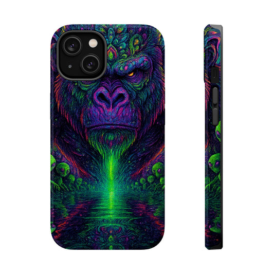 Alpha Apee By Trueiluminati Vibrant Gorilla Phone Case - Magnetic Impact-Resistant, Carry the Vibe Unique Gift for Animal Lovers, Psychedelic Design, Phone Protector, Eco-Friendly