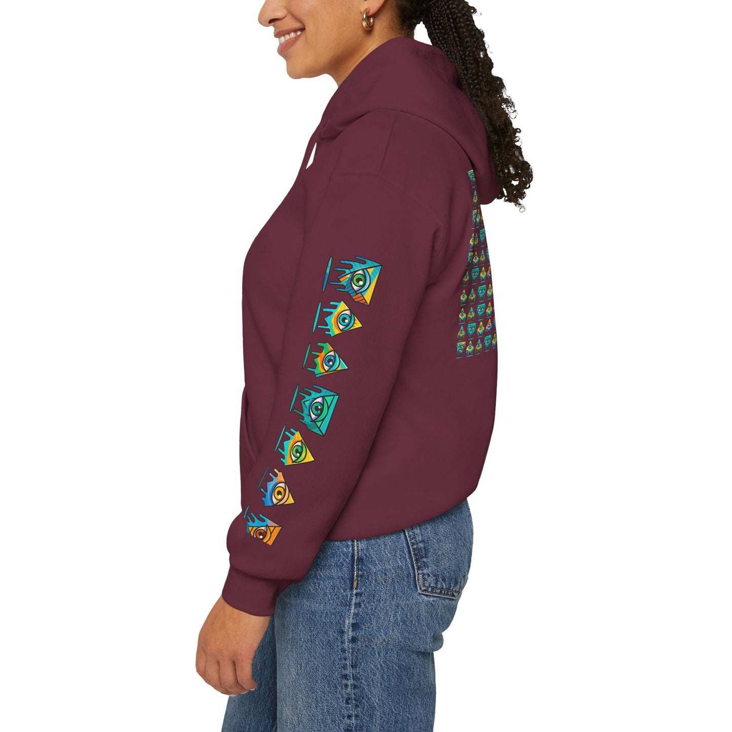Young simbol by Trueiluminati Unisex Hoodie, Cozy Sweatshirt for Outdoor Lovers, Gift for Adventurers, Eco-Friendly Fashion, Great for Camping