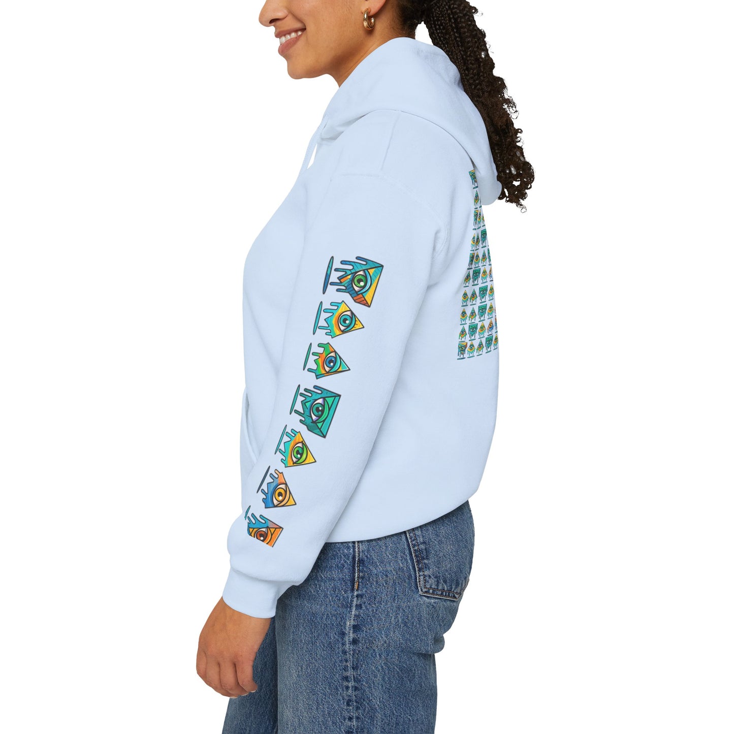 Young simbol by Trueiluminati Unisex Hoodie, Cozy Sweatshirt for Outdoor Lovers, Gift for Adventurers, Eco-Friendly Fashion, Great for Camping