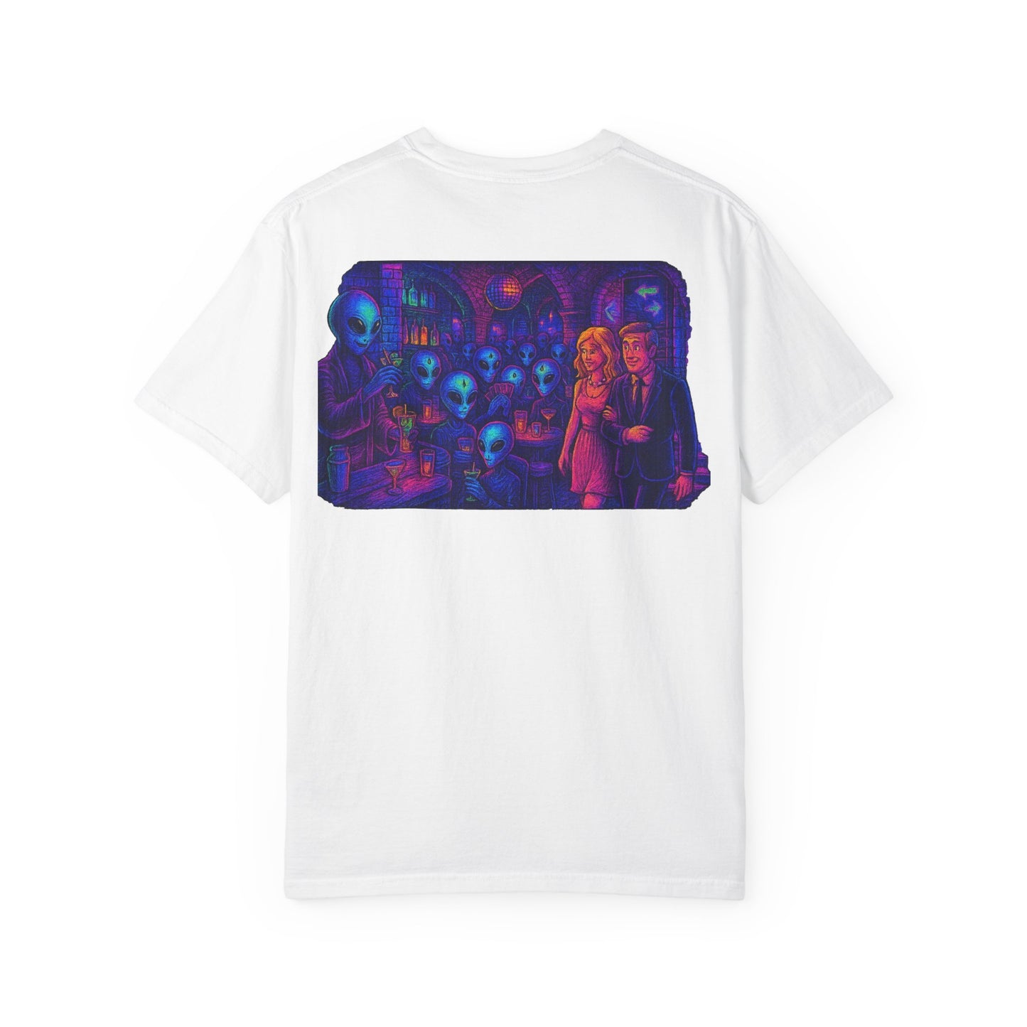 New  Disco Club By Trueiluminati Unisex T-shirt with Alien Love Design, Fun Graphic Tee, Casual Wear, Gift for Friends, Unique Party Shirt, Statement Top