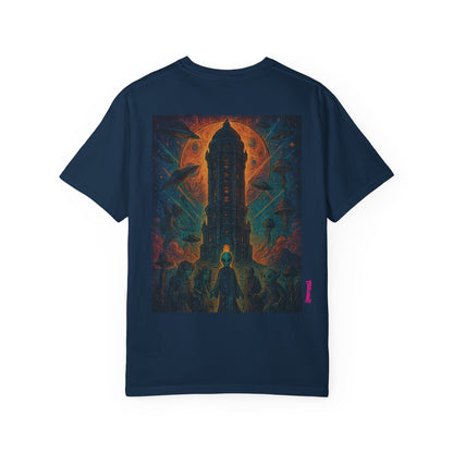 Heaven Path By Trueiluminati Garment-Dyed T-shirt Unisex Gothic Tattoo-Style Shirt – Exclusive Trueiluminati Design