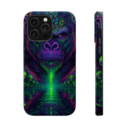 Alpha Apee By Trueiluminati Vibrant Gorilla Phone Case - Magnetic Impact-Resistant, Carry the Vibe Unique Gift for Animal Lovers, Psychedelic Design, Phone Protector, Eco-Friendly
