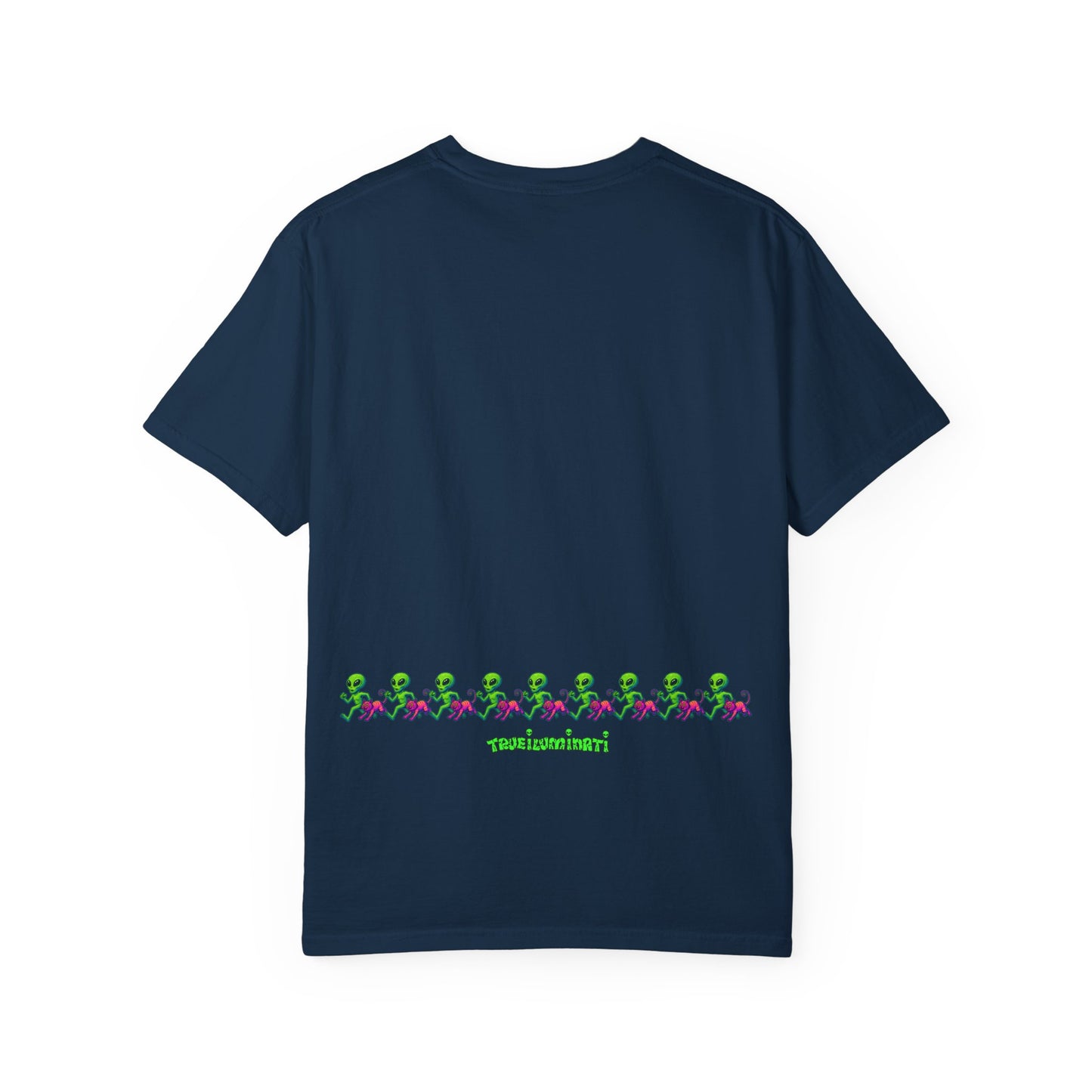 Alien-Inspired Garment-Dyed Unisex T-Shirt, Fun Graphic Tee, Casual Wear, Gift for Space Lovers, Unique Everyday T-Shirt