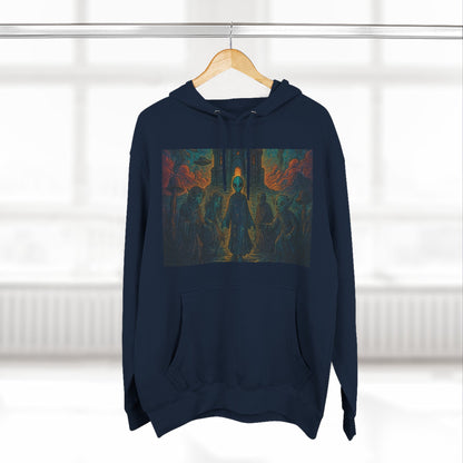 Heaven And Hell By Trueiluminati Mystical Three-Panel Fleece Hoodie - Cozy Apparel for Fans of Fantasy, Unique Gift for Holidays, Ideal for Autumn and Winter Loungewear