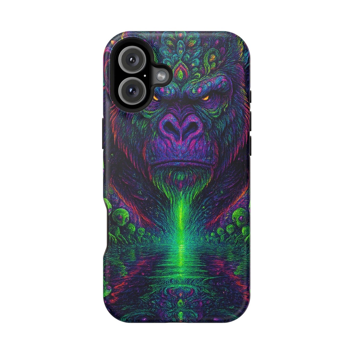 Alpha Apee By Trueiluminati Vibrant Gorilla Phone Case - Magnetic Impact-Resistant, Carry the Vibe Unique Gift for Animal Lovers, Psychedelic Design, Phone Protector, Eco-Friendly