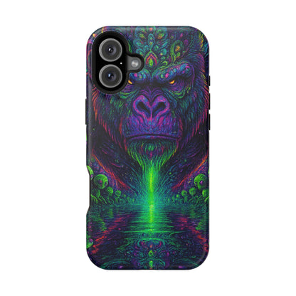 Alpha Apee By Trueiluminati Vibrant Gorilla Phone Case - Magnetic Impact-Resistant, Carry the Vibe Unique Gift for Animal Lovers, Psychedelic Design, Phone Protector, Eco-Friendly