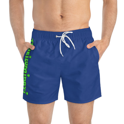 Eyes For Beach By Trueiluminati Swim Trunks -Blue- | Trueiluminati Swim Shorts – Cosmic Flow, Endless Vibes Summer Beachwear, Pool Party Swimwear, Vacation Essential, Surf Shorts, Fun Design, Relaxed...
