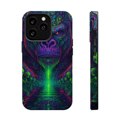 Alpha Apee By Trueiluminati Vibrant Gorilla Phone Case - Magnetic Impact-Resistant, Carry the Vibe Unique Gift for Animal Lovers, Psychedelic Design, Phone Protector, Eco-Friendly