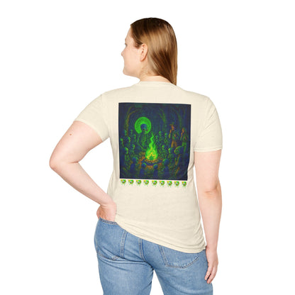 Forest At Night By Trueiluminati Mystical Gathering Unisex T-Shirt | Chill Vibes, Perfect for Festivals, Summer Nights, Gift for Friends, Unique Graphic Tee
