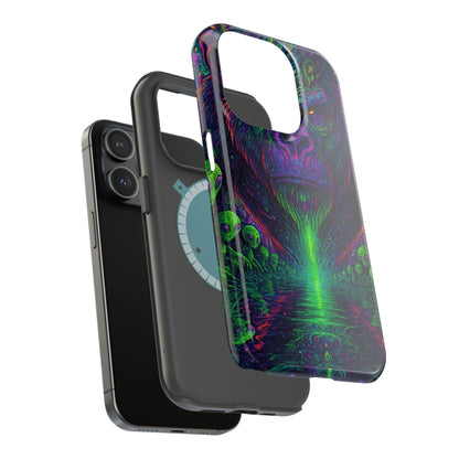 Alpha Apee By Trueiluminati Vibrant Gorilla Phone Case - Magnetic Impact-Resistant, Carry the Vibe Unique Gift for Animal Lovers, Psychedelic Design, Phone Protector, Eco-Friendly
