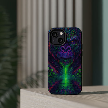 Alpha Apee By Trueiluminati Vibrant Gorilla Phone Case - Magnetic Impact-Resistant, Carry the Vibe Unique Gift for Animal Lovers, Psychedelic Design, Phone Protector, Eco-Friendly
