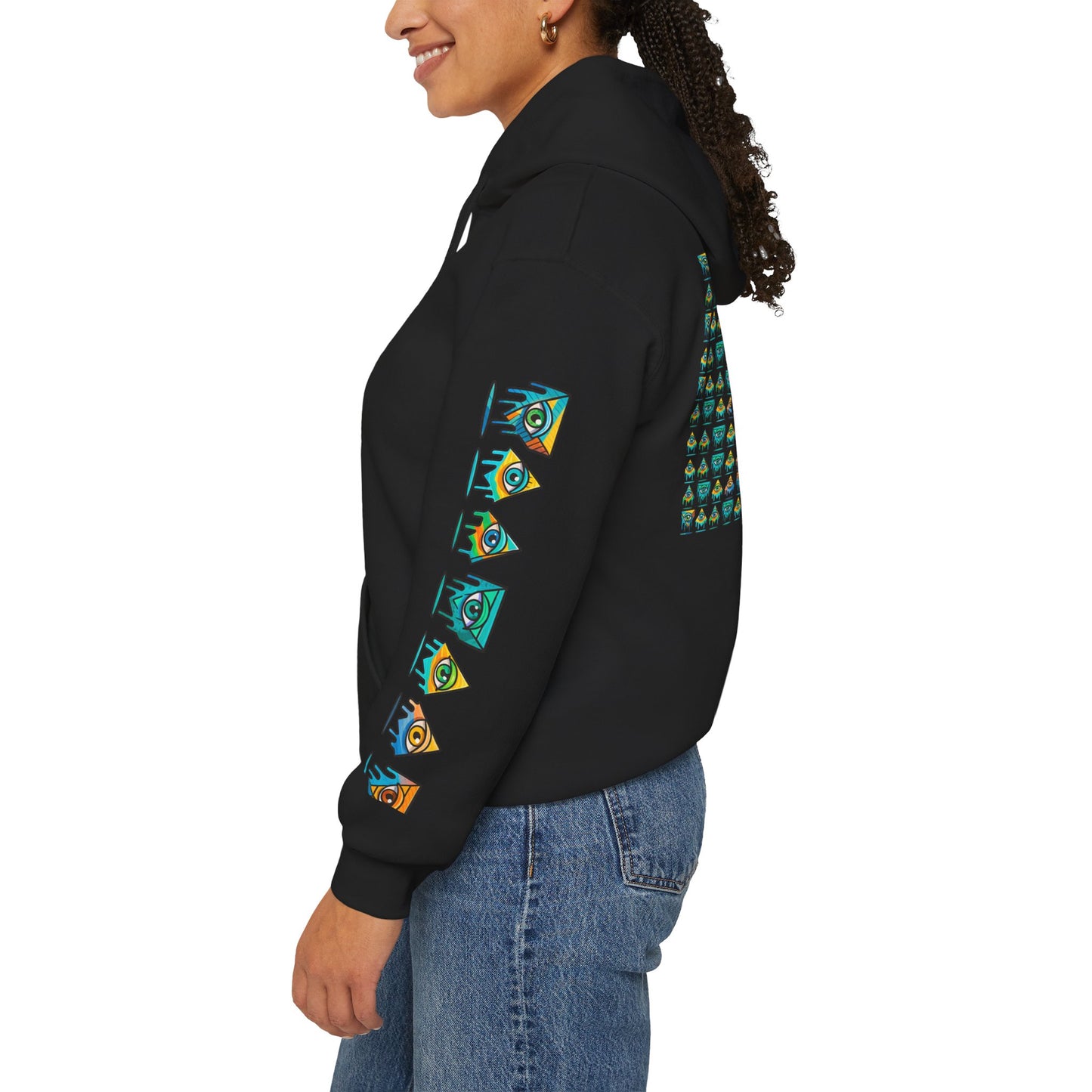 Young simbol by Trueiluminati Unisex Hoodie, Cozy Sweatshirt for Outdoor Lovers, Gift for Adventurers, Eco-Friendly Fashion, Great for Camping