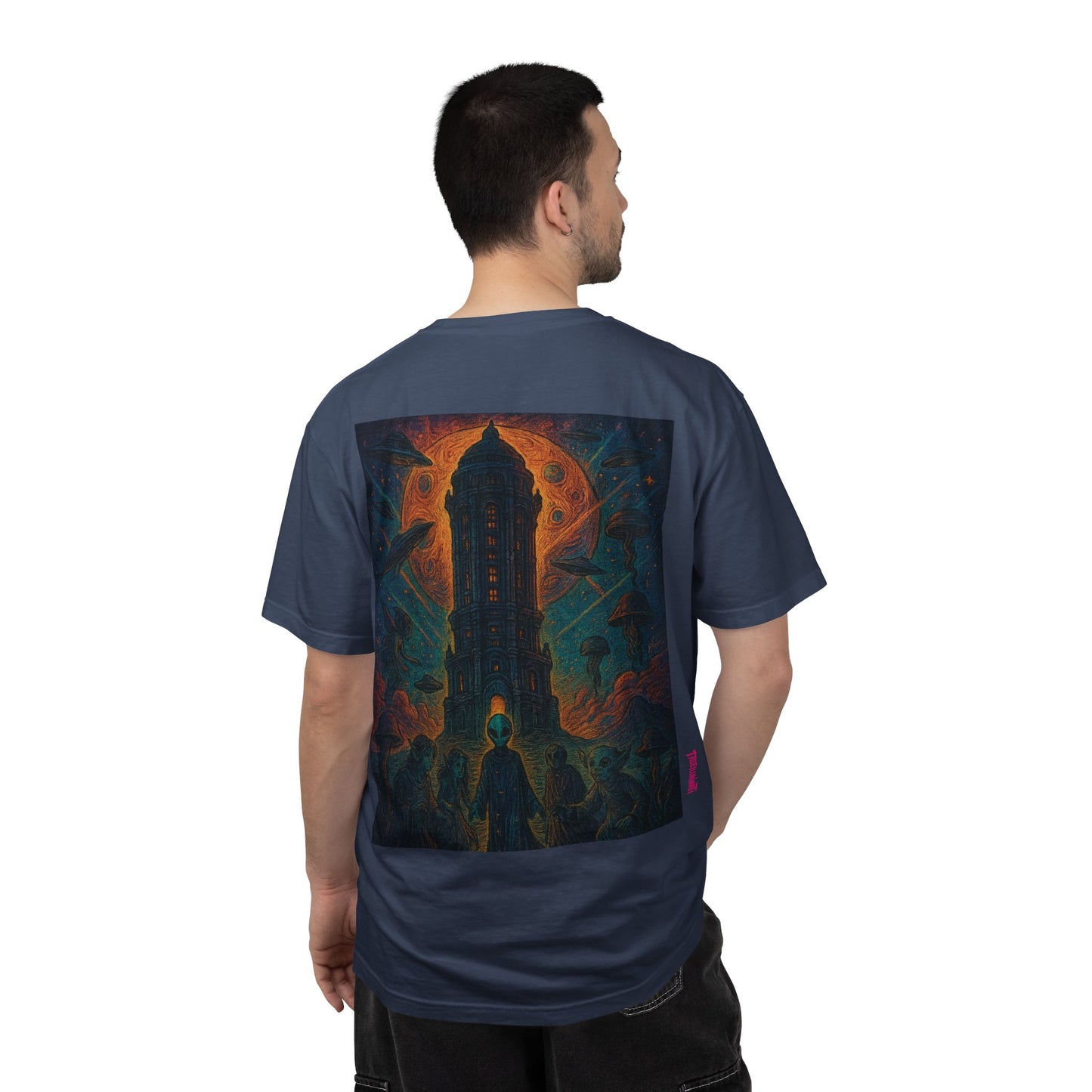 Heaven Path By Trueiluminati Garment-Dyed T-shirt Unisex Gothic Tattoo-Style Shirt – Exclusive Trueiluminati Design