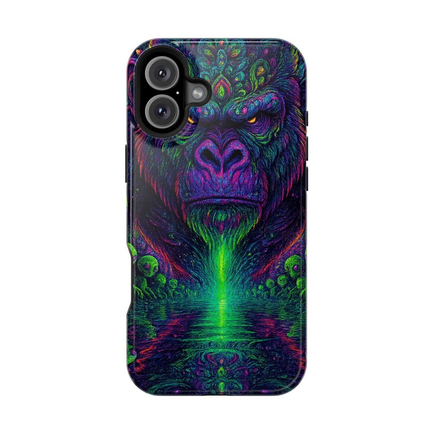Alpha Apee By Trueiluminati Vibrant Gorilla Phone Case - Magnetic Impact-Resistant, Carry the Vibe Unique Gift for Animal Lovers, Psychedelic Design, Phone Protector, Eco-Friendly